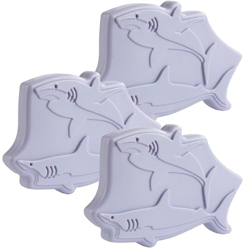 Kids Hard Ice Packs (3 PK) Slim Lightweight Reusable Cooler Freezer Packs- Long-Lasting Chillers Keep Food Fresh for Hours- Durable Leak-Proof Design for Boys Girls Back To School- BPA Free, Food Safe - color: Shark