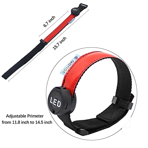 Reflective Running Gear LED Armband Rechargeable - color: Red