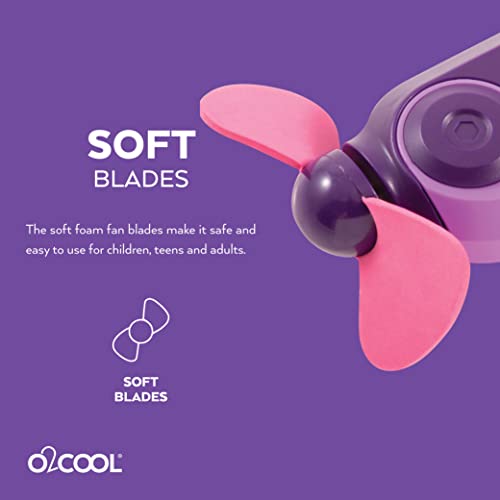 O2COOL Small Sport Misting Fan with Carabiner Clip Purple - color: Purple, size: 1 Pack