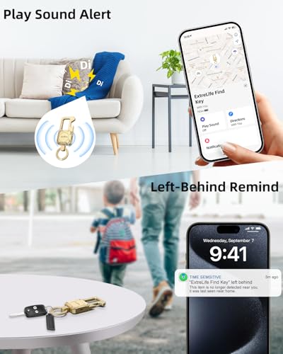 ExtreLife Keychain, Works with Apple Find My, Bottle Opener, Carabiner Car Key Chains with Gps Tracker - color: Gold