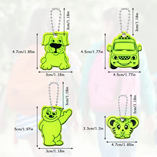 OSDUE Reflector Pendant, 16pcs Waterproof Child Safety Reflector Pendant for School Bag, Wheelchair, Bicycle and Running - color: pets
