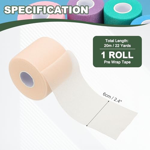 Pre Wrap Tape, Non-Slip Grip Cushion Wrap Prewrap Athletic Tape- Fitting for (Tennis- Badminton - Pickleball - Sports) - color: Beige