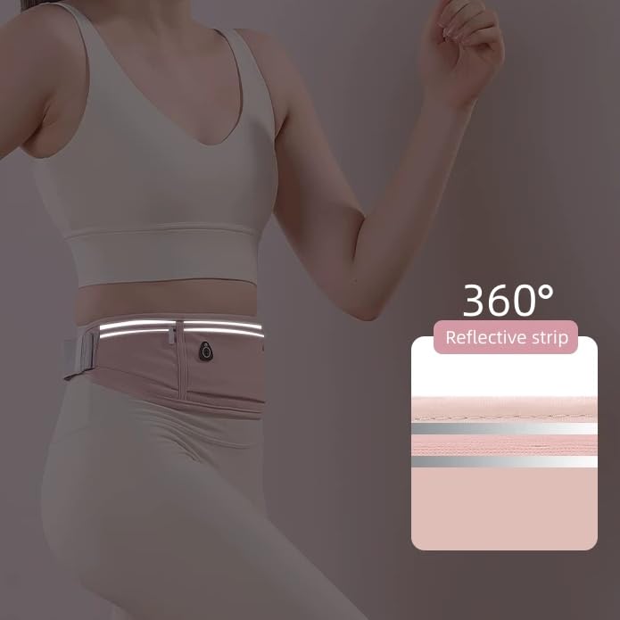 Slim Running Belt with Water Bottle Holder, Workout Fanny Pack for Men Women, Runner Marathon Jogging Belt Bag with Phone Holder, Running Waist Bag Runners Essentials, Hydration Fanny Pack - Pink - color: Pink- Bottle holder