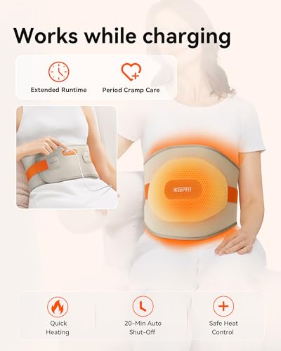 IKEEPFIT Portable Heating Pad for Back Pain Relief, FSA Eligible HSA Gift - color: Beige