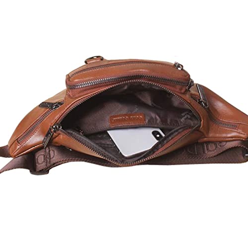 Leather Fanny Pack Waist Bag for Men Women Outdoor Travel Hiking Camping Walking Running Hip Bum Belt Slim Cell Phone Purse Wallet Pouch (#03Black) - color: #03Black