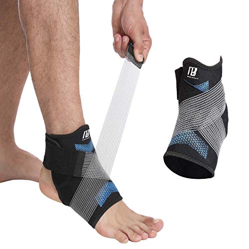 Bodyprox Ankle Brace for Women and Man, Ankle Compression Sleeve, Ankle Support with Adjustable Compression Strap for Sprained Ankle, Injury Recovery and More! (Small) - size: Small (1 Count)