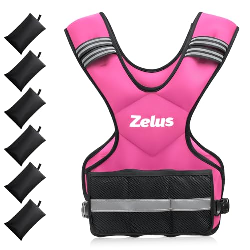 ZELUS Weighted Vest for Men Women,Adjustable 4-32lb Vest, Removable Weights - color: Pink, size: 20-32 lb.