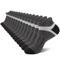 COOPLUS Mens Cushioned Ankle Running Socks Athletic Low Cut Moisture Wicking Cotton Short Sports Socks 7 Pairs - color: 7 Pairs Dark Gray