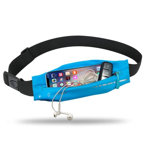 AIKENDO Slim Running Belt for Women Men,Runners Fanny Pack Phone Holder - color: Blue01