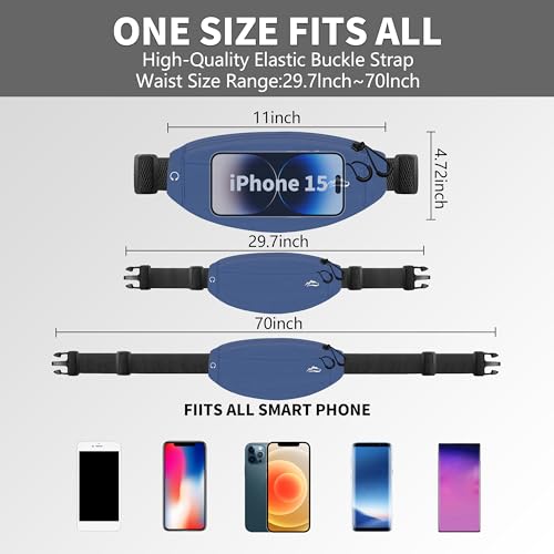 Running Fanny Pack Whole Bag Reflective, Running belt for Women &Men,Sweatproof Phone Holder Workout, Running Waist Pack(steelblue) - color: steelblue