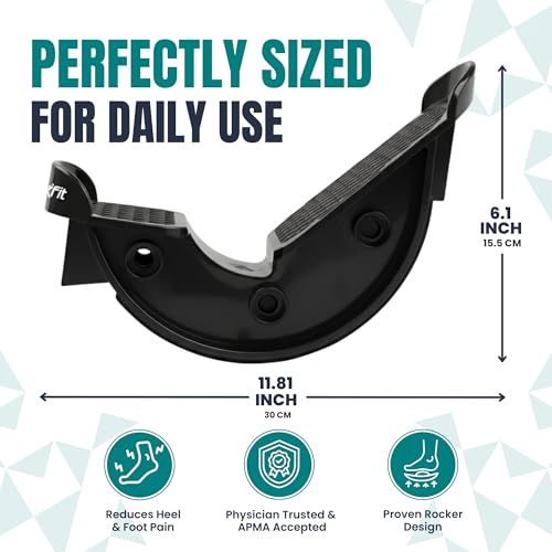 Foot & Calf Stretcher – Premium Stretcher for Plantar Fasciitis, Achilles Tendonitis Relief – Foot Rocker with Durable, Slip-Resistant Design - Stretch Guide for Effective Leg Flexibility - color: Black