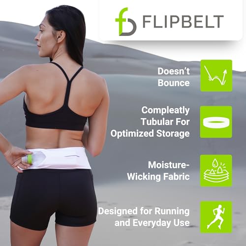 FlipBelt Classic Running Belt, Phone Holder for Running, Money Belt Pouch - color: Reflective Neon Yellow, size: Extra Small