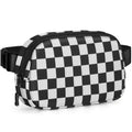 Pritent Fanny Packs for Women Crossbody Belt Bag With Zipper Back Pocket - color: Checkered Black, size: Small