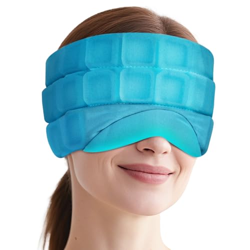 Head Ice Pack for Migraine Relief, 2 Hours Cold Therapy Eye Mask - style: Head
