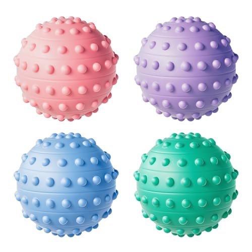 Spiky Massage Balls for Feet,4 Pcs 1.9'' Hard Lacrosse Ball Deep Tissue Recovery Tool,Trigger Point Ball for Myofascial Release & Trigger Point Therapy (Mixed) - color: Mixed