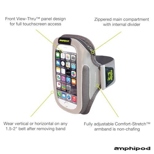 Amphipod ArmPod SmartView Sumo Armband, Reflective Phone Holder - color: Silver/Charcoal