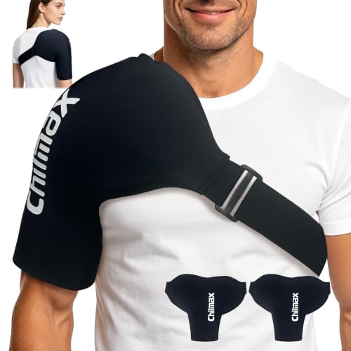 Shoulder Ice Pack Wrap for Rotator Cuff Cold Therapy Brace 2Pack - color: 2pcs XLarge-Black