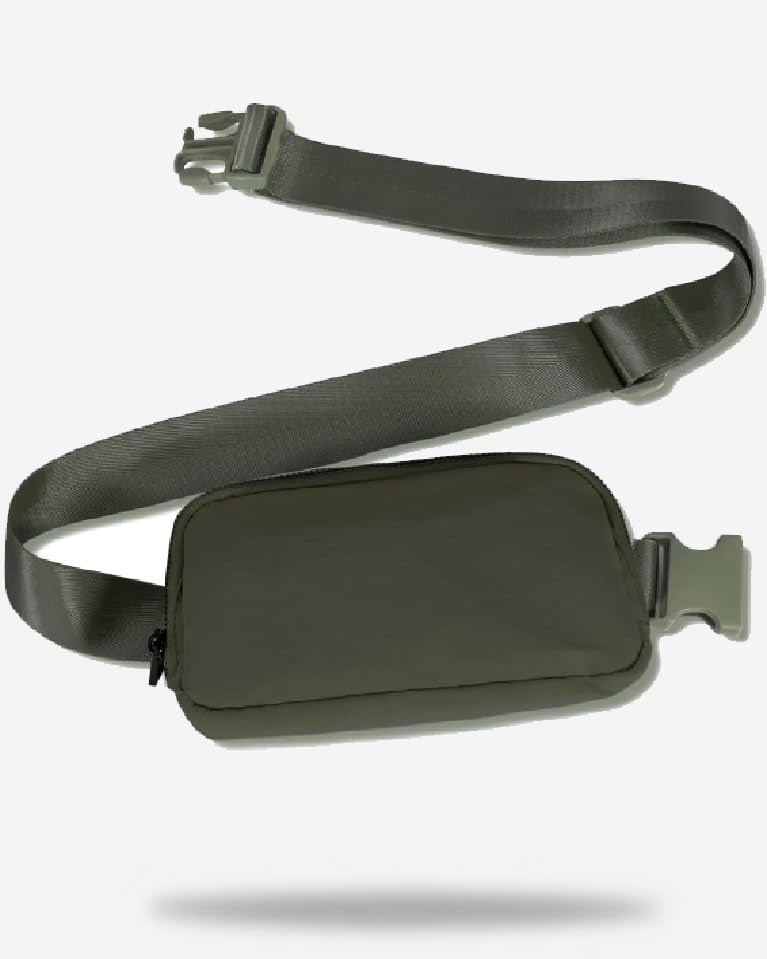 Mini Fanny Pack Lightweight Small Belt Bag Fits Phones Unisex for Travel, Gym, Daily Use Crossbody or Waist - color: S - Olive Green