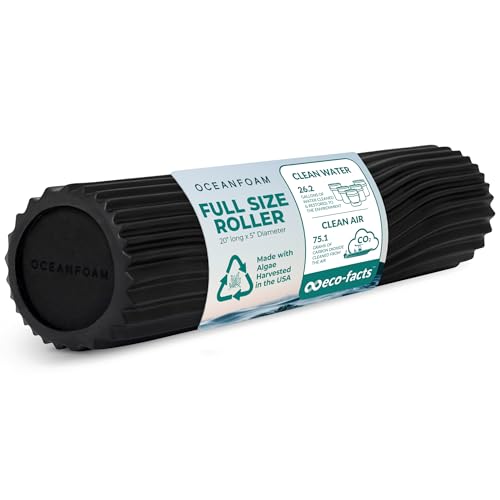 Oceanfoam Tidal Roller - Muscle Massage Foam Roller for Exercise (Black)