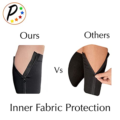 Presadee Calf Zipper 15-20 mmHg Compression Leg Circulation Fatigue Shin Sleeve (Black, S/M) - color: Black, size: Small/Medium (Pack of 1)