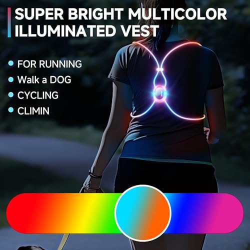 Reflective Running Vest, Running Lights For Runners, Light Up Running Vest