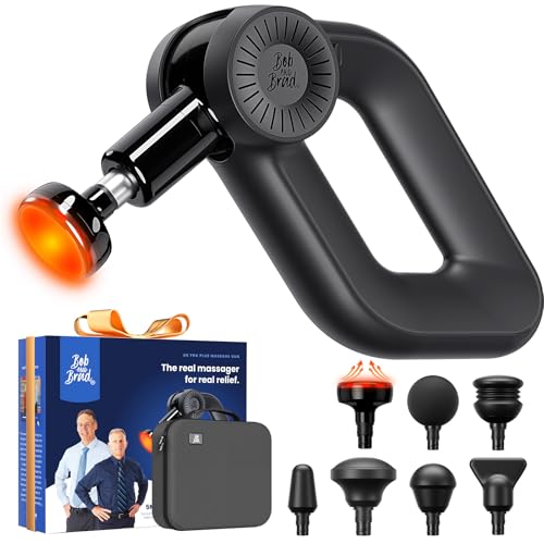 BOB AND BRAD D6 Pro Plus Massage Gun with Heat, Deep Tissue Percussion with 16mm Amplitude, Professional Muscle Massager Gun for Athletes, Quiet Electric Handheld Massager - color: Lava Black