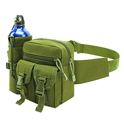 Outdoor Sports Waist Bag Cycling Waist Bag with Bottle Holder Tactic Waist Bag Tactical Fanny Pack for Cycling Running Hiking Fishing Climbing - color: Green