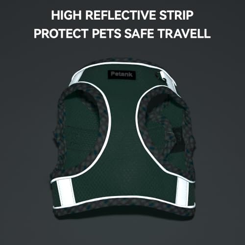 Petank Step in Dog Harness No Pull and Leash for Small Medium Dogs Cats. - color: Green, size: XXXS