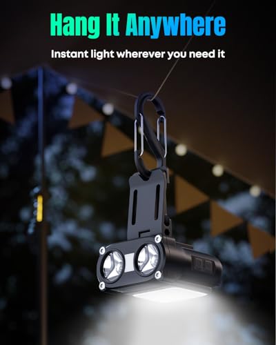 Pawfly 2 Pcs LED Hard Hat Light, 800Lm Ultra Bright Hat Clip Light, Rechargeable Headlamp, Dimmable Hat Lights Clip on, 180° Adjustable Clip on Cap Lights Waterproof for Running, Hunting & Cycling - size: 2 Pack