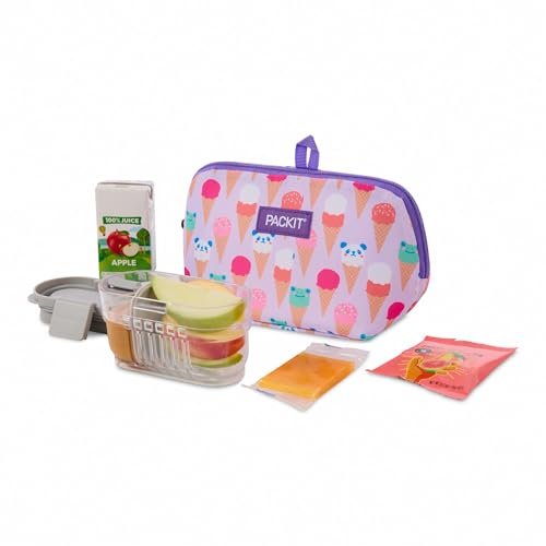 PackIt Freezable Snack Bag, Ice Cream Critters - color: Ice Cream Critters