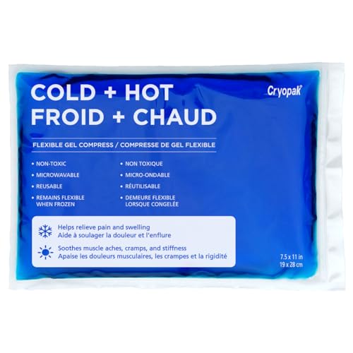 Cryopak Hot or Cold Packs - Flexible Gel Ice Packs for Injuries Reusable Microwavable and Non-Toxic (7.5 x 11) - size: Large
