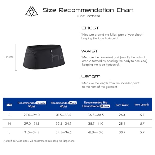 Haimont No-Bounce Running Hydration Belt for Trail & Daily Runs, Black, S - color: Black, size: Small