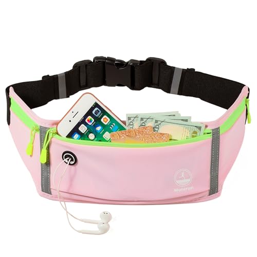 Running Belt Slim Fanny Pack Jogging Pouch Phone Holder Waist Pack - Light Pink - color: D Light Pink