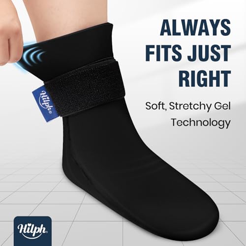 Hilph Ice Pack Socks for Full Foot Pain Relief 2Pcs, Hot Cold Therapy Socks - style: Black