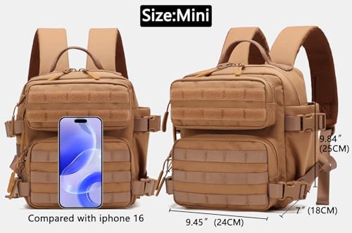 9L/20L Mini Backpack for Men and Women, Small Backpack for Gym Hiking Travel Sports Running - color: 9l-khaki