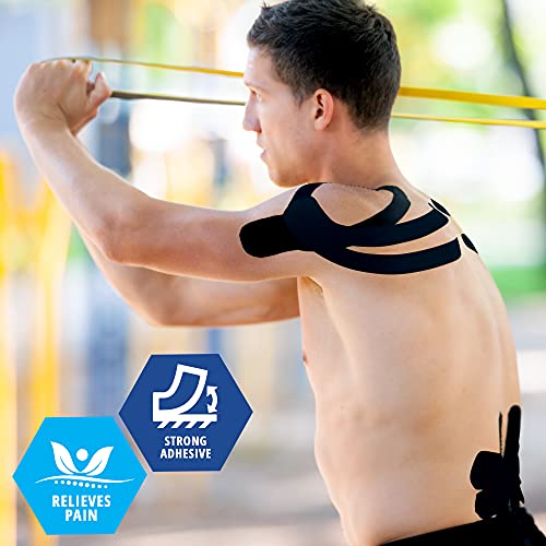 MED PRIDE Kinesiology Tape Roll 2 in x 16.4 ft,Breathable,Latex-Free,Black - color: Black