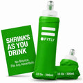 FITLY Soft Flask Running Water Bottle - Collapsible Hydration Flask - color: Forest Green, size: 10 Ounces