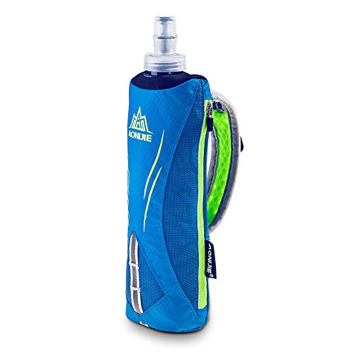 AONIJIE Running Water Bottle Handheld Hydration Pack with 500ml Soft Flask - color: Blue