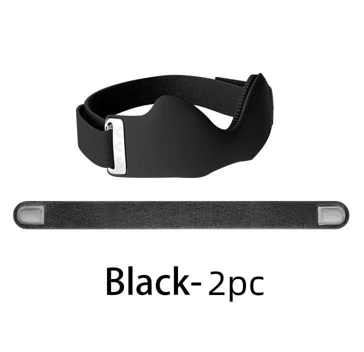 Airbag patellar tendon support Strap, Adjustable breathable anti slip Knee Brace for Tendonitis Pain knee Relief Exercise, run, hike,play ball, high jump, climb,ride 2 Packs (Black-2pc) - color: Black-2pc