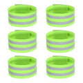 6 Pcs of High Visibility Reflective Bands Wristbands, Reflective Running Gear Adjustable Elastic Reflectives Arm Band, Safety Straps for Night Running, Cycling,Walking