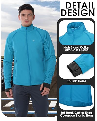 33,000ft Men's Packable Cycling Jacket Waterproof Running Vest Outerwear - color: Bright Blue, size: XX-Large