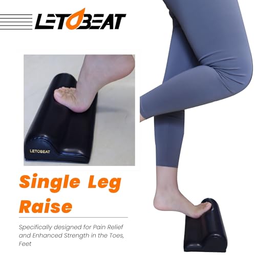 Plantar Fasciitis Foot Stretcher - Anti-Slip Leather, Black, S - color: Black, size: S