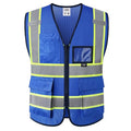 JKSafety Safety Vest for men women Hi Vis Vest with Pockets and Zipper High Visibility Reflective Vests BX320 - color: Blue, size: X-Large