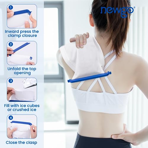 NEWGO Refillable Ice Bags with Clamp Closure, 2 Pack, 7"x4.6" - size: 2 Pack