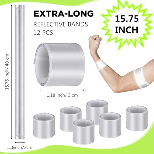 Halloscume Pcs Reflective Arm Snap Band 15.75 in Slap Bracelet - color: Silver