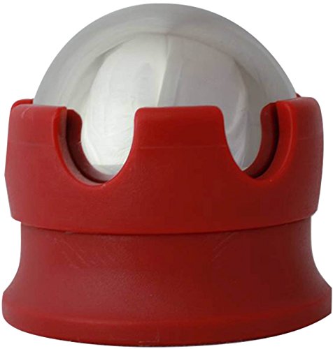 Cestari Massage Roller Ball: Stainless Steel Gel Ball, Heat + Ice Therapy - color: Red 55mm