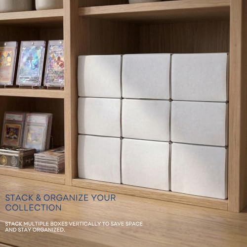 Trading Card Storage Box, 10-Pack Cardboard Trading Card Box with Dividers - color: 10-Pack/White