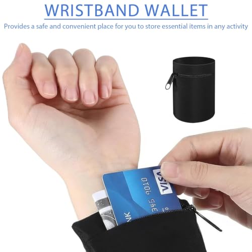 3PCS Wrist Wallet Armband - Anti-Theft Zipper Pouch for Running & Workout