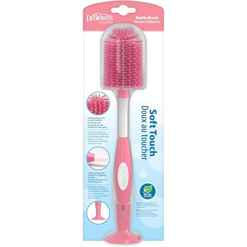 Dr. Brown's Soft Touch Baby Bottle Cleaning Brush, Pink, 1-Pack - style: Pink