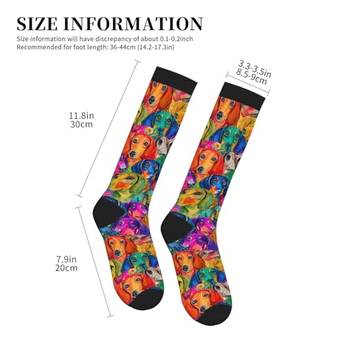 Compression Socks Knee High Circulation Support Socks For Women Men Athletic Running Work Hiking Cycling Travel - color: Dog